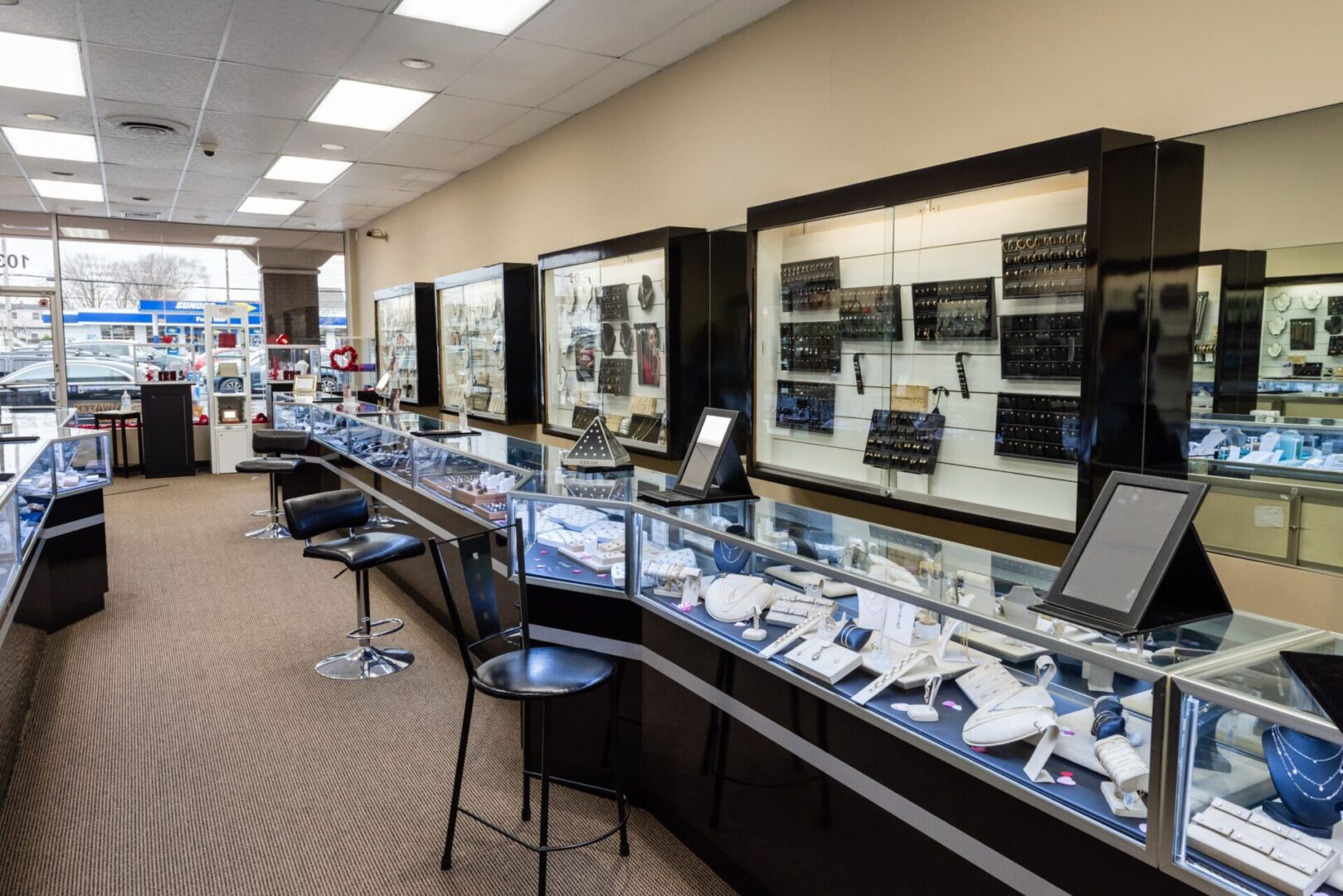 A store with many different types of watches on display.
